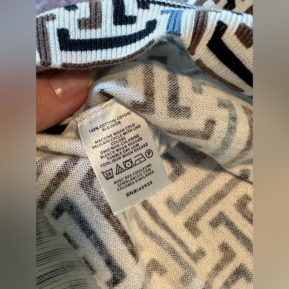 Ann Taylor Factory Black and White Patterned Short Sleeve Sweater - Picture 8 of 10